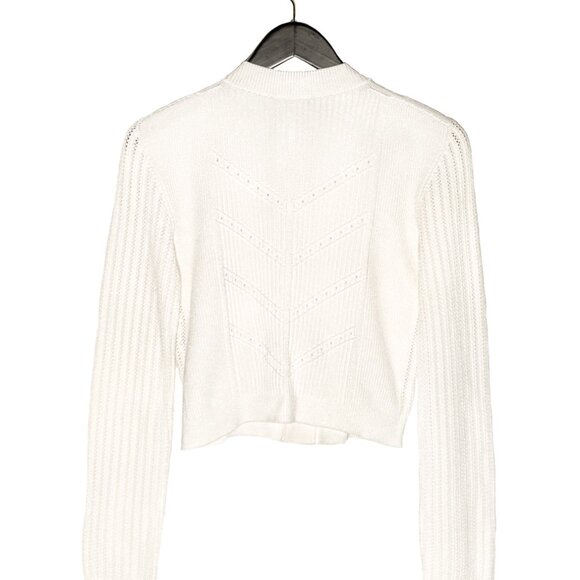 Balmain Gold Buttons White Cropped Cardigan Sweater - Picture 5 of 9